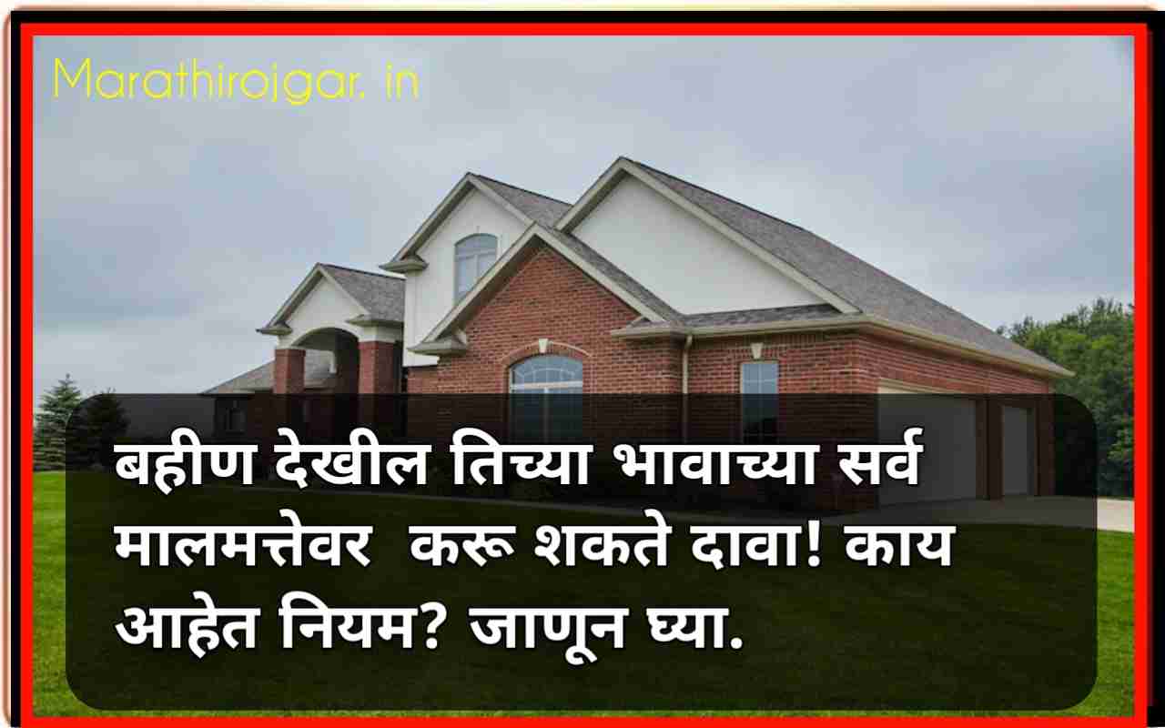 बहीण देखील तिच्या भावाच्या सर्व मालमत्तेवर करू शकते दावा! काय आहेत नियम? जाणून घ्या.Property Update